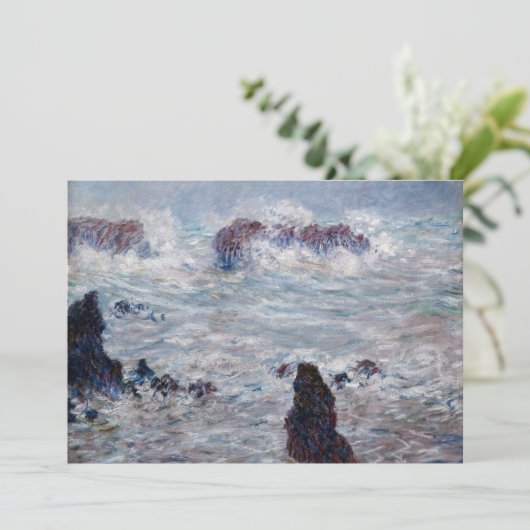 Claude Monet - Sturm vor der Küste von Belle-Ile Dankeskarte (Stehend Vorderseite)
