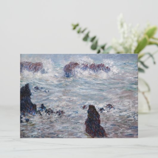 Claude Monet - Sturm vor der Küste von Belle-Ile Einladung (Stehend Vorderseite)