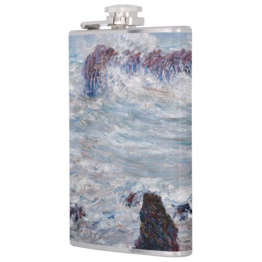 Claude Monet - Sturm vor der Küste von Belle-Ile Flachmann (Links)