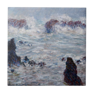 Claude Monet - Sturm vor der Küste von Belle-Ile Fliese