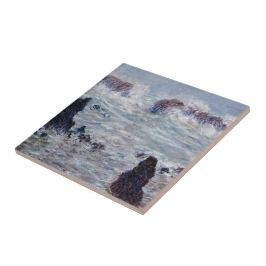 Claude Monet - Sturm vor der Küste von Belle-Ile Fliese (Seite)