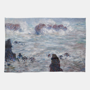 Claude Monet - Sturm vor der Küste von Belle-Ile Geschirrtuch