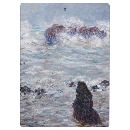 Claude Monet - Sturm vor der Küste von Belle-Ile Klemmbrett (Rückseite)