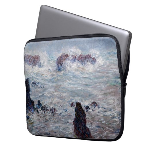 Claude Monet - Sturm vor der Küste von Belle-Ile Laptopschutzhülle (Vorderseite Links)