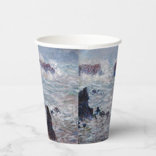 Claude Monet - Sturm vor der Küste von Belle-Ile Pappbecher (Rechts)