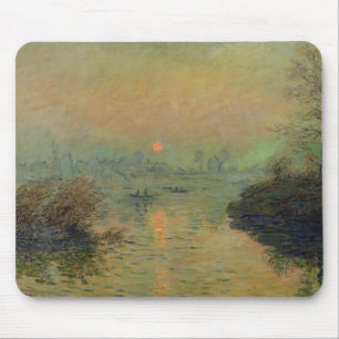 Claude Monet   Sun, der über die Seine einstellt Mousepad