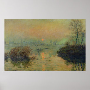 Claude Monet Sun, der über die Seine einstellt Poster