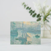 Claude Monet Sunrise Marine Art Print Postkarte (Stehend Vorderseite)