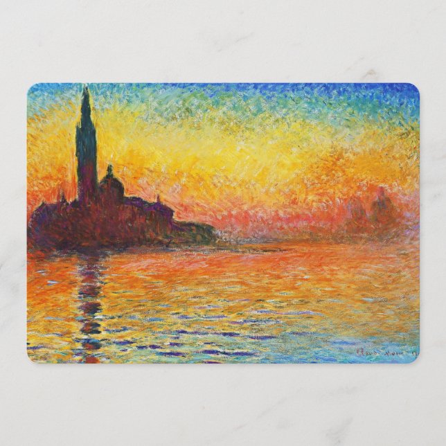 Claude Monet Sunset in Venedig Impressionist Art (Vorderseite)