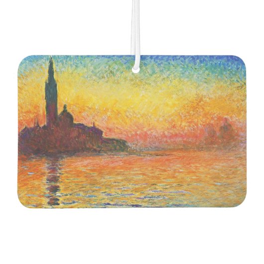 Claude Monet Sunset in Venedig Impressionist Art Autolufterfrischer (Vorderseite)