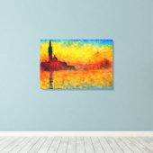Claude Monet Sunset in Venedig Impressionist Art Leinwanddruck (Insitu (Holzboden))