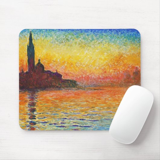Claude Monet Sunset in Venedig Impressionist Art Mousepad (Mit Mouse)