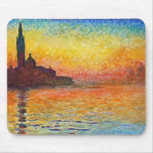 Claude Monet Sunset in Venedig Impressionist Art Mousepad