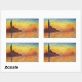 Claude Monet Sunset in Venedig Impressionist Art Rechteckiger Aufkleber (Blatt)