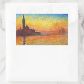 Claude Monet Sunset in Venedig Impressionist Art Rechteckiger Aufkleber (Tasche)