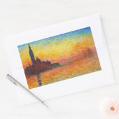 Claude Monet Sunset in Venedig Impressionist Art Rechteckiger Aufkleber (Umschlag)