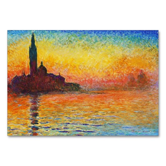 Claude Monet Sunset in Venedig Impressionist Art Tischnummer (Vorderseite)