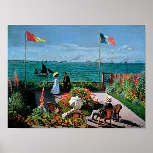 Claude Monet | Terrasse bei Sainte-Adresse, 1867 Poster (Vorne)
