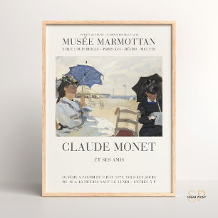 Claude Monet The Beach in Trouville Art Print Poster