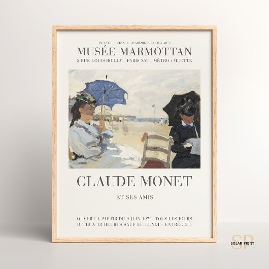 Claude Monet The Beach in Trouville Art Print Poster