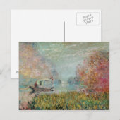 Claude Monet | The Boat Studio on the Seine, 1875 Postkarte (Vorne/Hinten)