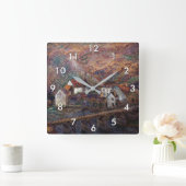 Claude Monet - The Bridge at Vervy Quadratische Wanduhr (Zuhause)