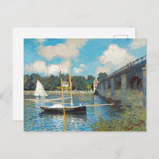 Claude Monet The Bridge bei Argenteuil (1874) Postkarte (Vorne/Hinten)