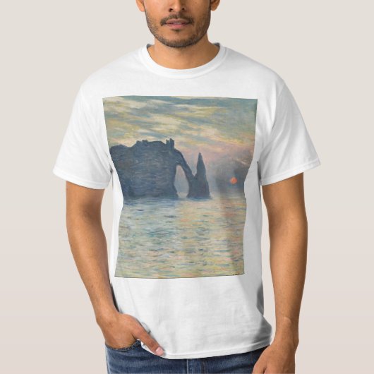 Claude Monet - The Cliff, Étretat, Sunset T-Shirt (Vorderseite)