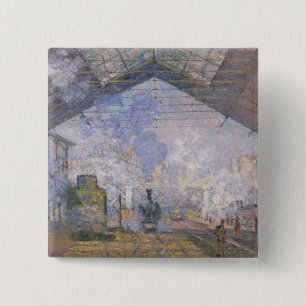 Claude Monet  The Gare St. Lazare, 1877 Button