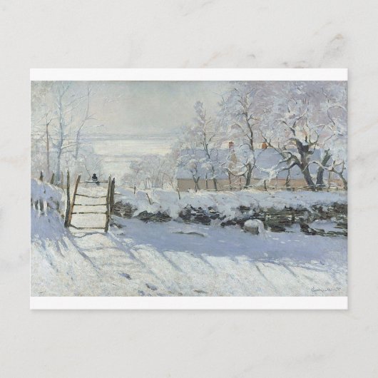 Claude Monet - The Magpie Classic Gemälde Postkarte (Vorderseite)