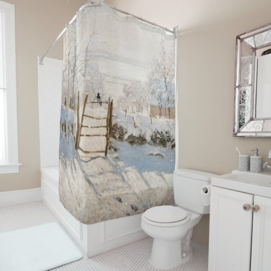 Claude Monet - The Magpie Duschvorhang (Beispiel)