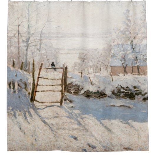 Claude Monet - The Magpie Duschvorhang (Vorderseite)