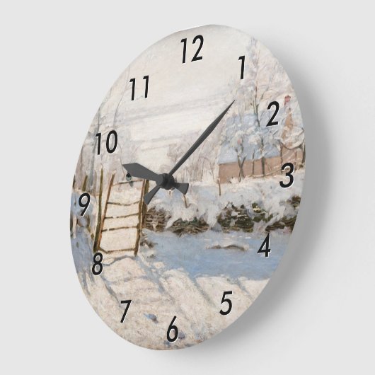 Claude Monet - The Magpie Große Wanduhr (Winkel)