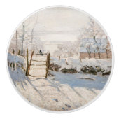 Claude Monet - The Magpie Keramikknauf (Vorderseite)