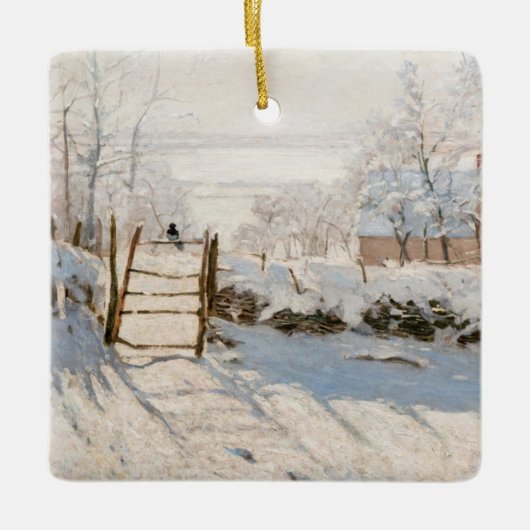 Claude Monet - The Magpie Keramikornament (Vorderseite)