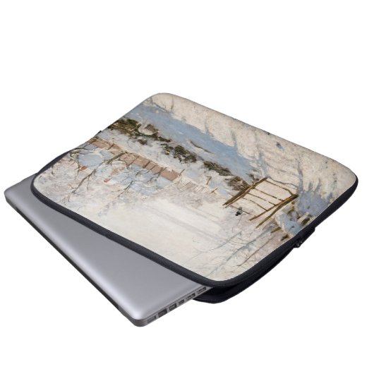 Claude Monet - The Magpie Laptopschutzhülle (Vorne Knopf)