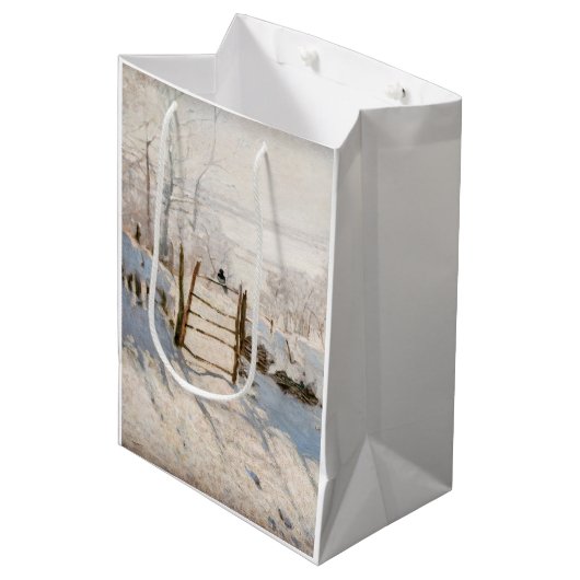 Claude Monet - The Magpie Mittlere Geschenktüte (Vorderseite Schrägansicht)