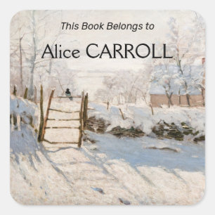 Claude Monet - The Magpie Quadratischer Aufkleber