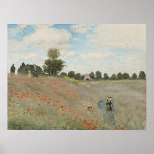 Claude Monet The Poppy Field bei Argenteuil Poster