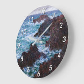 Claude Monet - The Rocks at Belle-Ile, Wild Coast Große Wanduhr (Winkel)