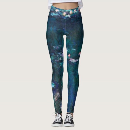 Claude Monet - The Water Lilies - grüne Reflektion Leggings (Vorderseite)
