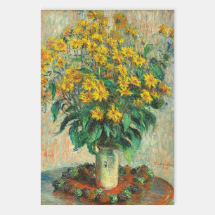 Claude Monet - Topinambur-Blumen Geschenkpapier Set