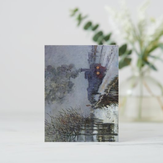 Claude Monet Train im Schnee 1875 Technique Oil Postkarte (Stehend Vorderseite)