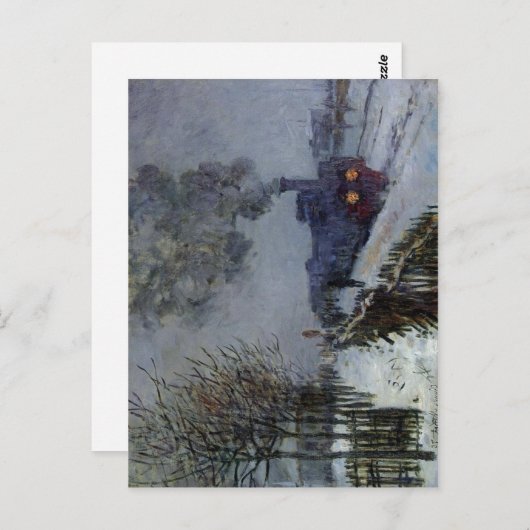 Claude Monet Train im Schnee 1875 Technique Oil Postkarte (Vorne/Hinten)