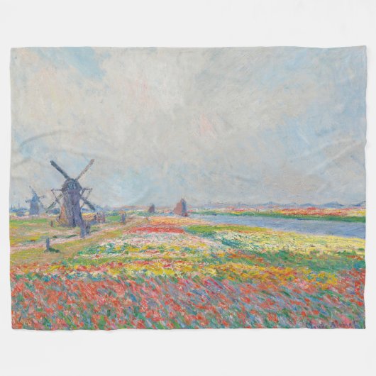 Claude Monet - Tulip Fields bei Den Haag Fleecedecke (Vorderseite (Horizontal))