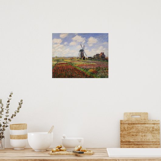 Claude Monet | Tulip Fields Rijnsburg Windmill Poster (Küche)