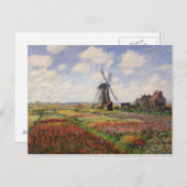 Claude Monet | Tulip Fields Rijnsburg Windmill Postkarte (Vorne/Hinten)