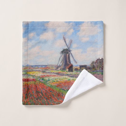 Claude Monet - Tulpenfeld in Holland Badhandtuch Set (Waschlappen)