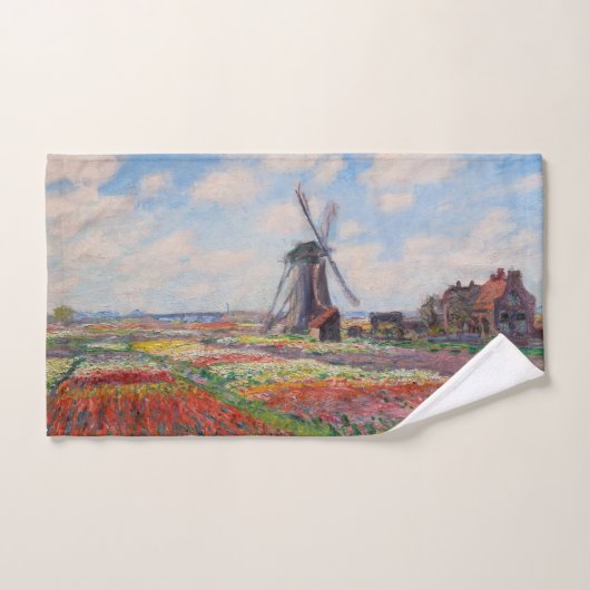 Claude Monet - Tulpenfeld in Holland Badhandtuch Set (Handtuch)
