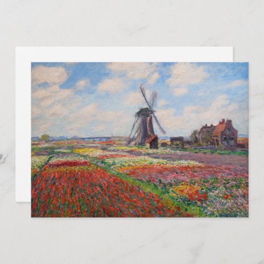 Claude Monet - Tulpenfeld in Holland Dankeskarte (Vorne/Hinten)